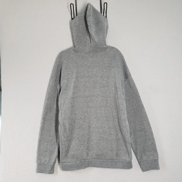 Womens Grey Hoodie XL Cross Print Graphic Hooded Sweatshirt Pullover Trap Goth - Picture 2 of 16